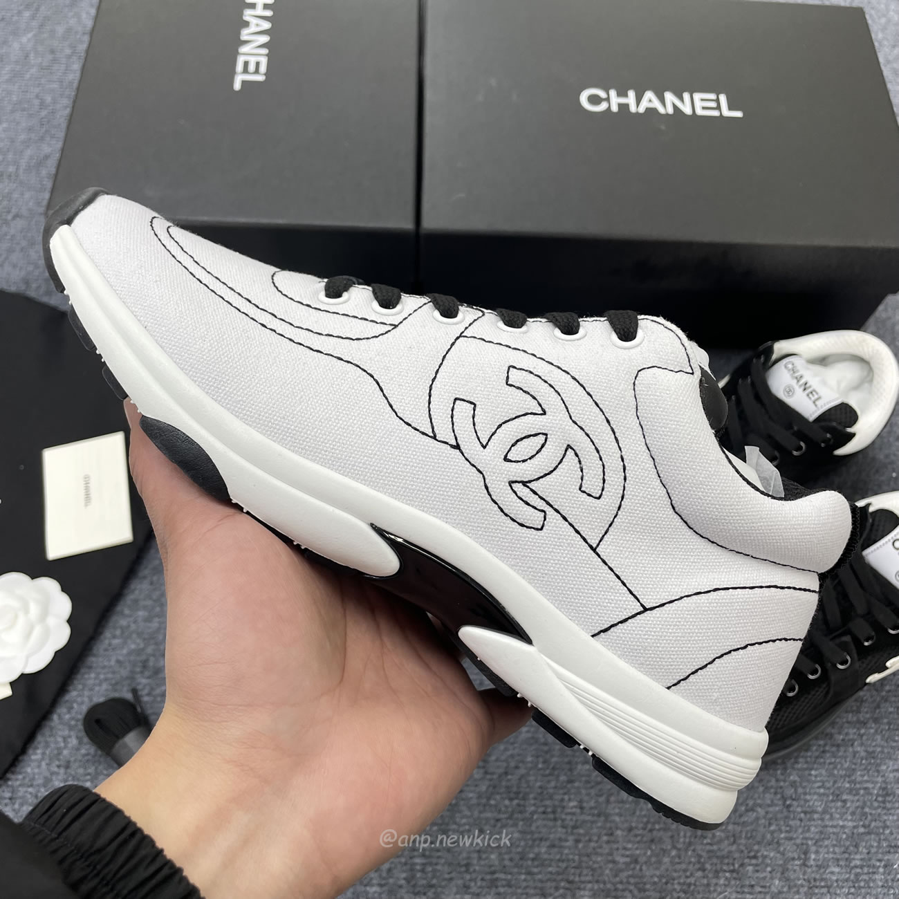 Chanel Low Top Trainer Black White G38299 Y55720 K3845 (6) - newkick.vip